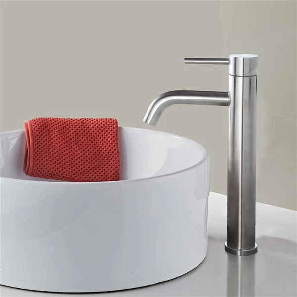 Dornberg Brushed Nickel Single Hole High Bathroom Sink Faucet - Image 3