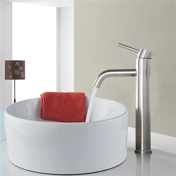 Dornberg Brushed Nickel Single Hole High Bathroom Sink Faucet - Image 2