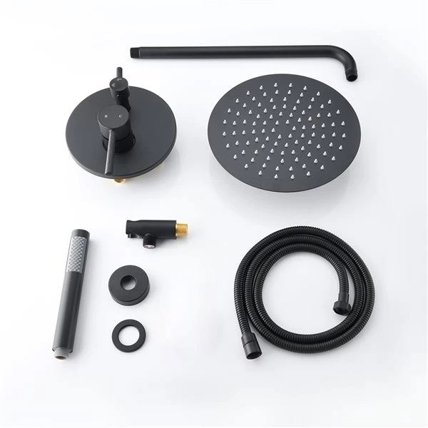 Dornberg Round Shower Head Wall Mounted Shower In Matte Black - Image 4