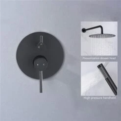 Dornberg Round Shower Head Wall Mounted Shower In Matte Black