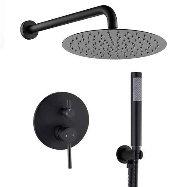 Dornberg Round Shower Head Wall Mounted Shower In Matte Black - Image 2