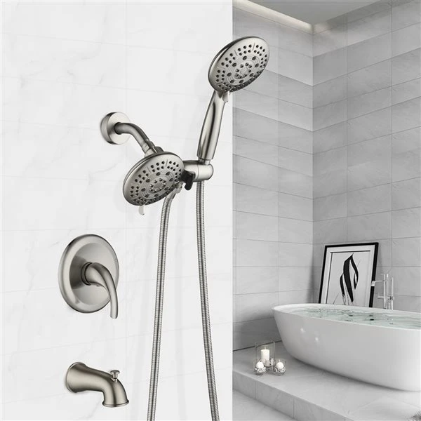 Dornberg Bath Rain Shower Head With Built-in Shower System In Brushed Nickel