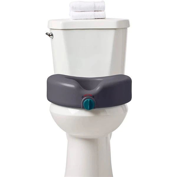 Medline Canada Corporation Locking Grey Toilet Seat Without Arms With Microban - Image 2