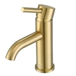 Ancona Valencia Brushed Gold 1-Handle Single Hole Bathroom Sink Faucet