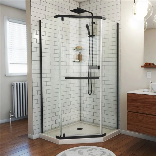 DreamLine Prism Biscuit 74.75-in X 40-in X 40-in Neo-Angle Corner Shower Kit - 2-Piece - Image 2