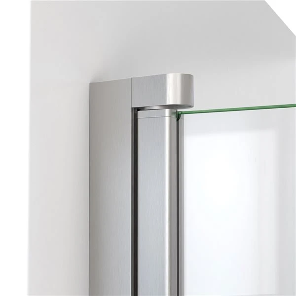 DreamLine Aqua-Q Fold 33-1/2-in X 72-in Frameless Bi-Fold Shower Door - Brushed Nickel - Image 4