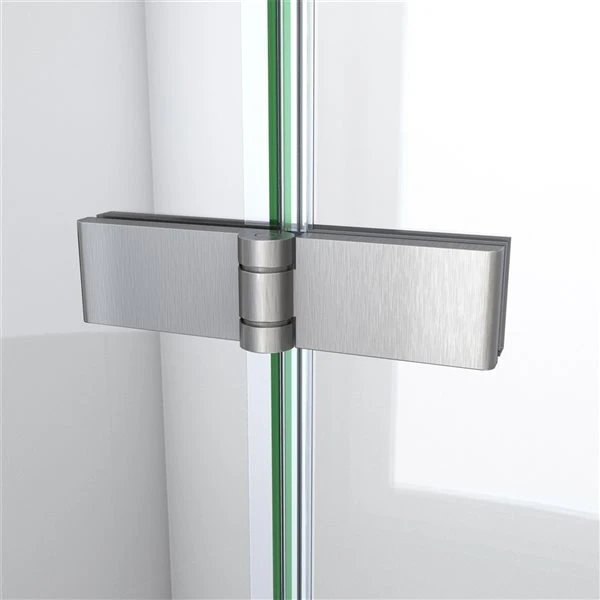 DreamLine Aqua-Q Fold 33-1/2-in X 72-in Frameless Bi-Fold Shower Door - Brushed Nickel - Image 5