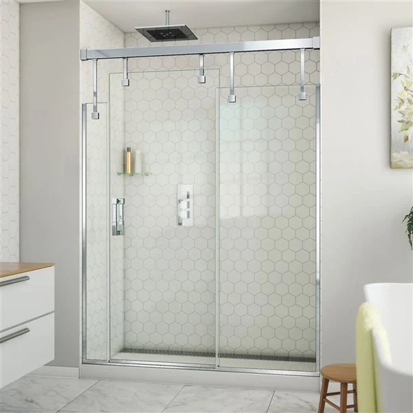 DreamLine Avenue 56-60-in X 79-in Sliding Shower Door In Chrome - Image 3