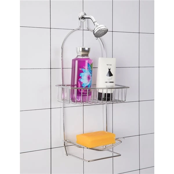 Basicwise 17.75-in Aluminum Chrome Hanging Shower Caddy - Image 5
