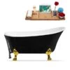 Streamline 31.5-in W X 66.9-in L Black Acrylic Oval Clawfoot Bathtub With Tub Tray And External Drain Included