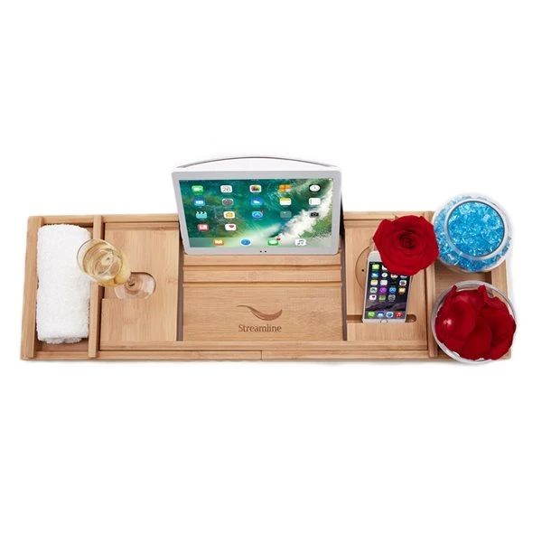 Streamline 27.6-in W X 59.1-in L Black Acrylic Clawfoot Bathtub - Tub Tray And External Drain Included - Image 4