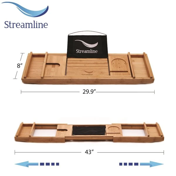 Streamline 31.5-in W X 66.9-in L White Acrylic Oval Clawfoot Bathtub With External Drain And Tub Tray - Image 5