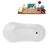 Streamline 27.6-in W X 59.1-in L White Acrylic Clawfoot Bathtub With Internal Drain And Tub Tray Included