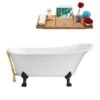 Streamline 59.1-in L X 27.6-in W White Acrylic Oval Clawfoot Bathtub With External Drain And Tub Tray Included