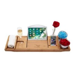 Streamline 32-in W X 60-in L Acrylic Oval Brushed Gold/White Center Drain Clawfoot Bathtub With Tray