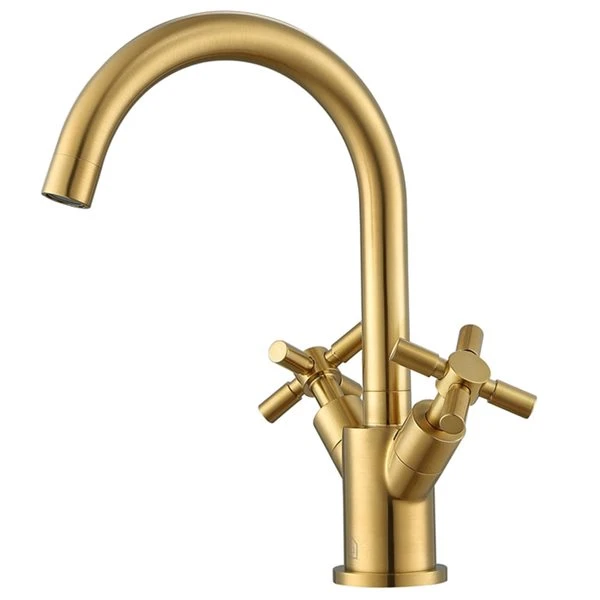 Ancona Prima Brushed Gold 2-Handle Single Hole Bathroom Sink Faucet - Image 3
