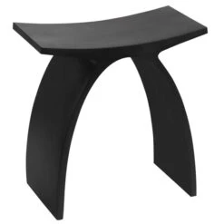 Ancona Matte Black Pure Acrylic Stone Freestanding Shower Bench