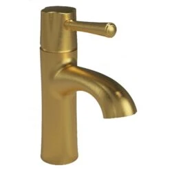 Myne Gold 1-Handle Single Hole Bathroom Sink Faucet With Drain Included