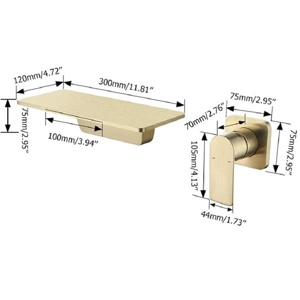 Clihome 1-Handle 2-Hole Brushed Gold WaterSense Labelled Bathroom Sink Faucet - Image 5