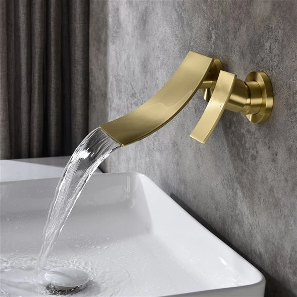 Clihome Brushed Gold 1-Handle 2-Hole WaterSense Labelled Bathroom Sink Faucet - Image 2