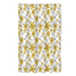 IH Casa Decor 71-in X 71-in Honey Mustard Polyester Shower Curtain With Hooks And Bath Mat