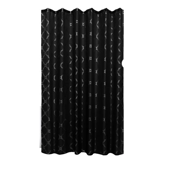 IH Casa Decor 71-in X 71-in Black Polyester Shower Curtain - Image 2