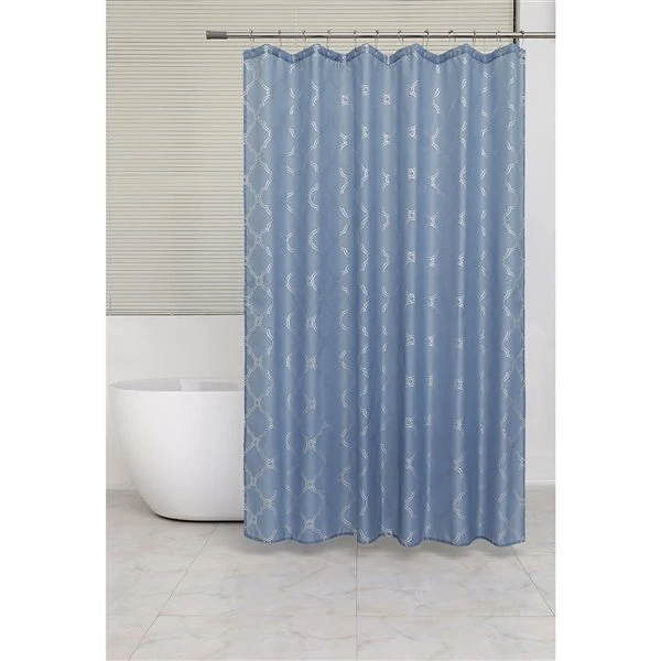 IH Casa Decor 71-in X 71-in Blue Polyester Shower Curtain - Image 2
