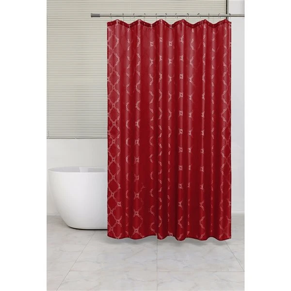 IH Casa Decor 71-in X 71-in Red Polyester Shower Curtain - Image 2