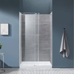 OVE Decors Mila Grey Tiles 47.68-in X 31.3-in X 80-in Alcove Shower Kit - 2-Piece