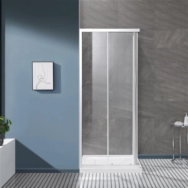 OVE Decors Marissa Chrome 81.5-in X 35.98-in X 35.98-in Square Corner Shower Kit - 2-Piece - Image 5