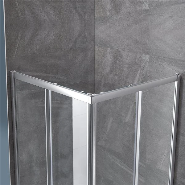 OVE Decors Marissa Chrome 81.5-in X 35.98-in X 35.98-in Square Corner Shower Kit - 2-Piece