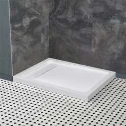 OVE Decors Erika White Acrylic Shower Base 32.01-in W X 47.99-in L With Reversible Drain