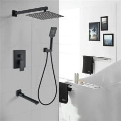 Dornberg Matte Black 1-Handle Bathtub And Shower Faucet Set (Valve Included)