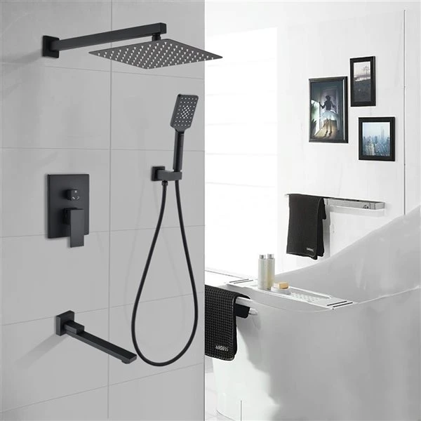 Dornberg Matte Black 1-Handle Bathtub And Shower Faucet Set (Valve Included)