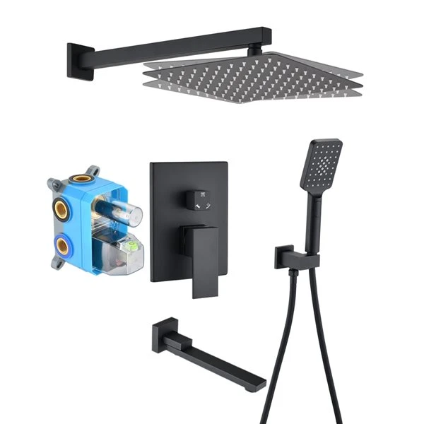 Dornberg Matte Black 1-Handle Bathtub And Shower Faucet Set (Valve Included) - Image 3