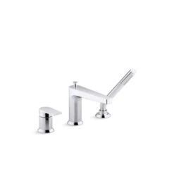 KOHLER Taut Polished Chrome Deck-Mount Bath Faucet With Handshower