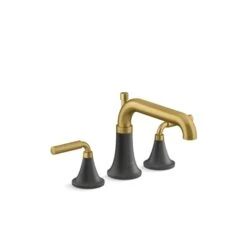 KOHLER Tone Matte Black With Modern Brass Bath Faucet Trim With Diverter Spout