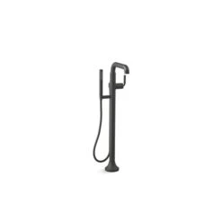 KOHLER Tone Matte Black Floor-Mount Bath Filler Trim