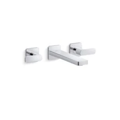 KOHLER Polished Chrome Parallel® Wall-Mount Bathroom Sink Faucet Trim