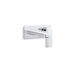 KOHLER Polished Chrome Parallel® Wall-Mount Single-Handle Bathroom Sink Faucet
