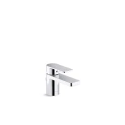KOHLER Polished Chrome Parallel® Short Single-Handle Bathroom Sink Faucet - Drain Included