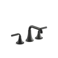 KOHLER Matte Black Tone™ Widespread Bathroom Sink Faucet - Drain Included