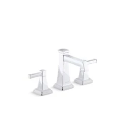 KOHLER Polished Chrome Riff™Widespread Bathroom Sink Faucet - Drain Included