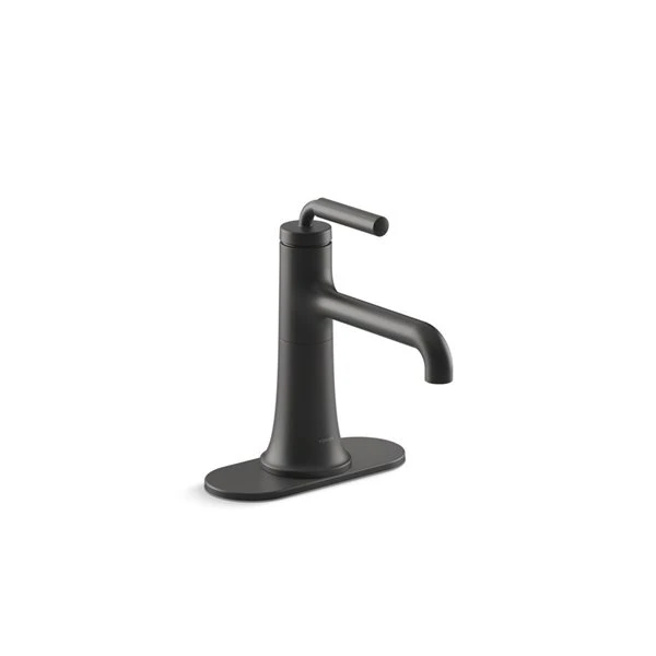 KOHLER Matte Black Tone™ Single-Handle Bathroom Sink Faucet - Drain And Deck Plate Included