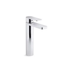 KOHLER Polished Chrome Parallel® Tall Single-Handle Bathroom Sink Faucet - Drain Included