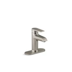 KOHLER Vibrant Brushed Nickel Hint® Single-Handle Bathroom Sink Faucet With Escutcheon - Drain And Deck Plate Included