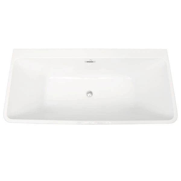 CASAINC 28.74-in X 62.99-in White Acrylic Rectangular Center Drain Freestanding Bathtub - Image 2