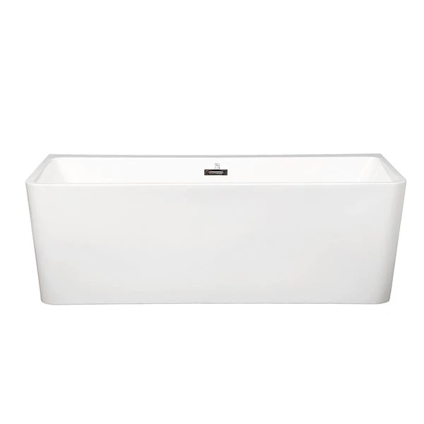 CASAINC 28.74-in X 62.99-in White Acrylic Rectangular Center Drain Freestanding Bathtub - Image 4