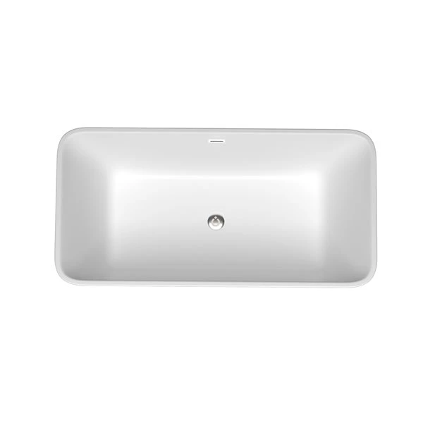 CASAINC 30-in X 67-in White Acrylic Rectangular Center Drain Freestanding Bathtub