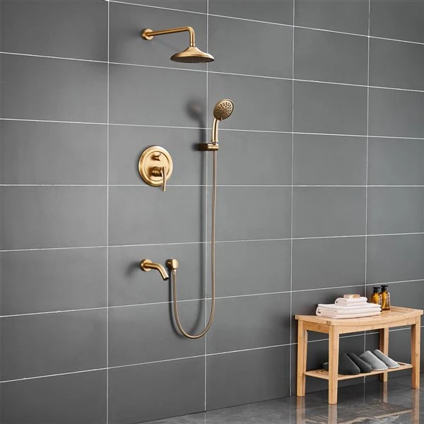 CASAINC Built-in Shower System In Brushed Gold With Hand Shower - Image 5